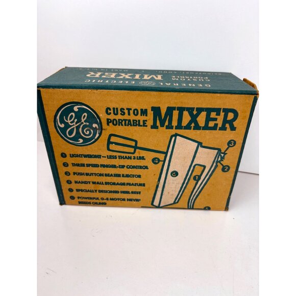 Vintage General Electric Custom Portable Mixer M57 GE USA Tested In Box 3 Spd - Picture 2 of 10